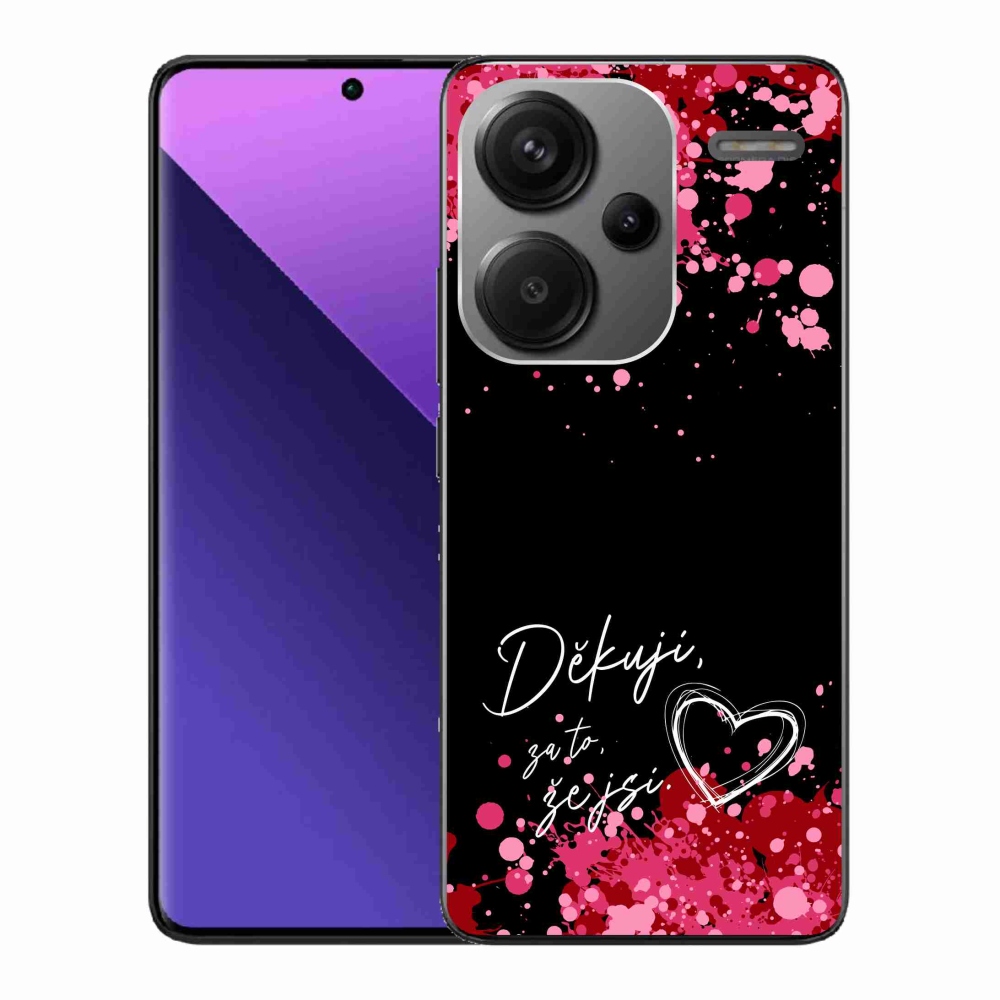 Gél borítás mmCase a Xiaomi Redmi Note 13 Pro+ 5G - love text 2 fekete háttérrel