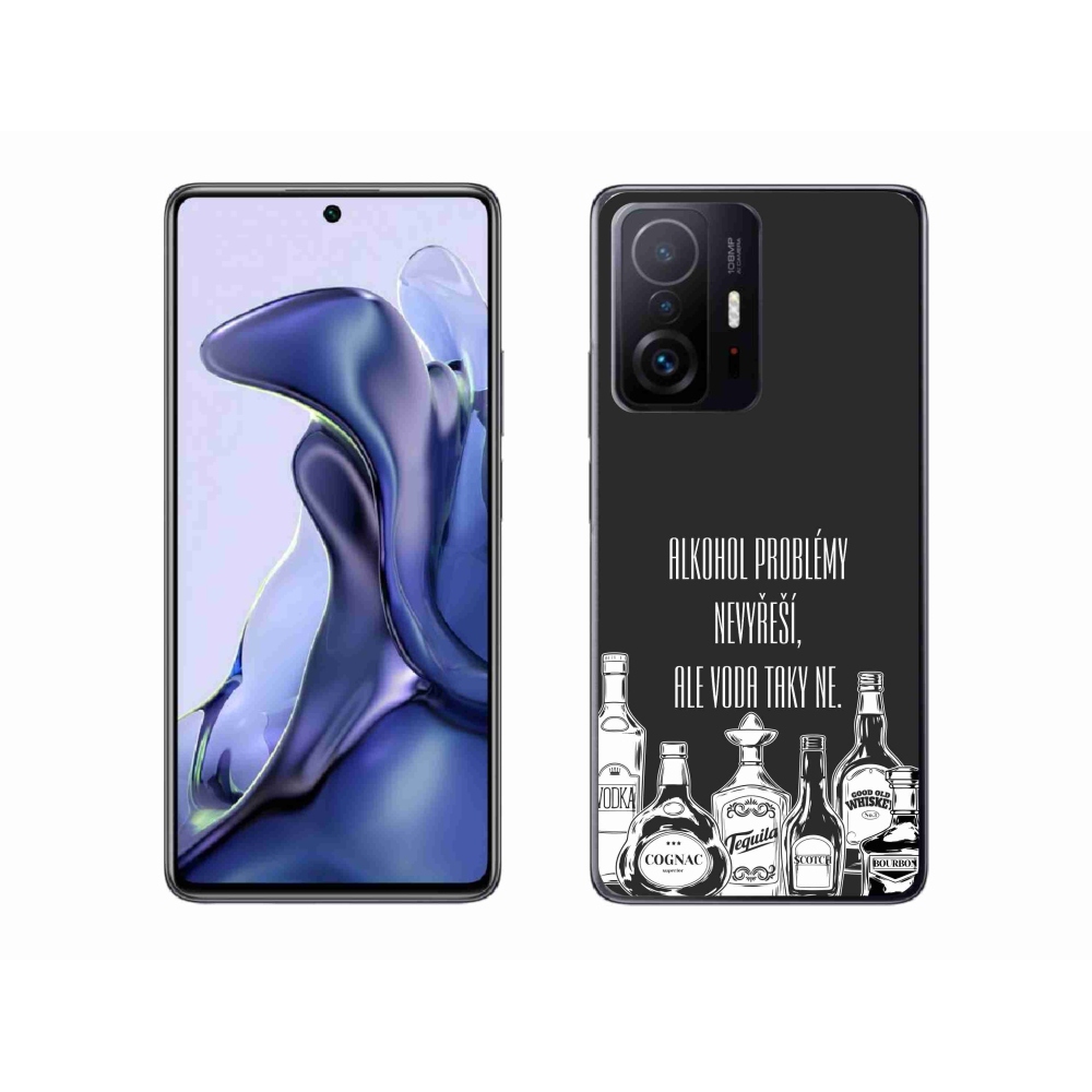 Gél borító mmCase a Xiaomi 11T Pro számára - vicces szöveg fekete háttérrel