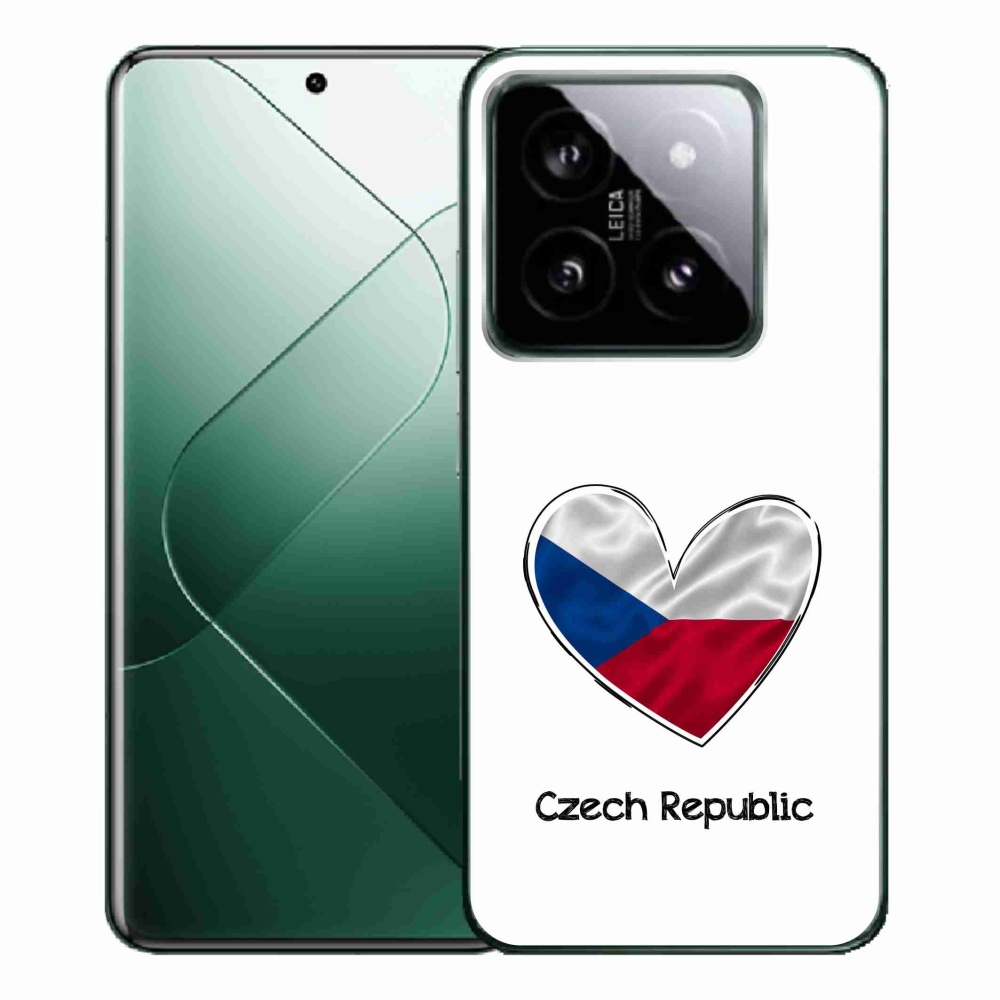 Gél borító mmCase a Xiaomi 14 Pro-hoz - szív zászló fehér háttérrel