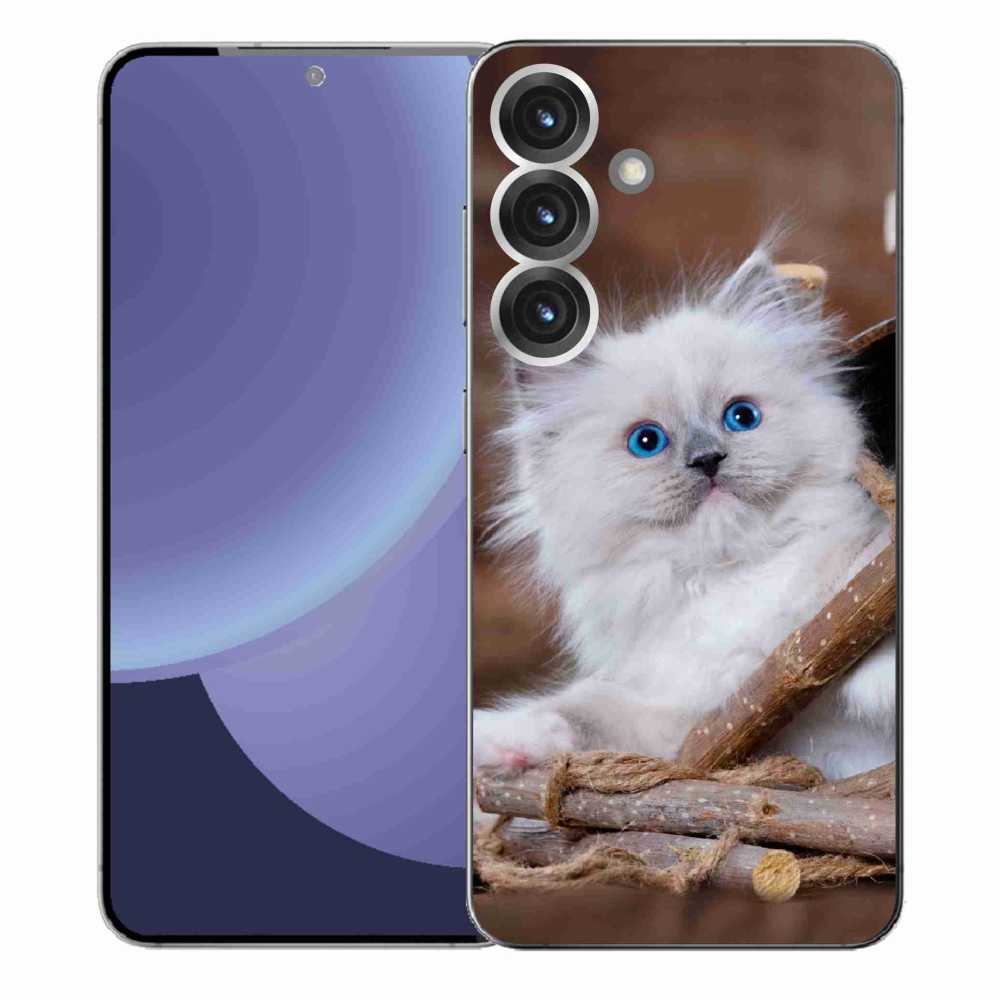 Gél védőhuzat mmCase Samsung Galaxy S25+ készülékhez - fehér cica