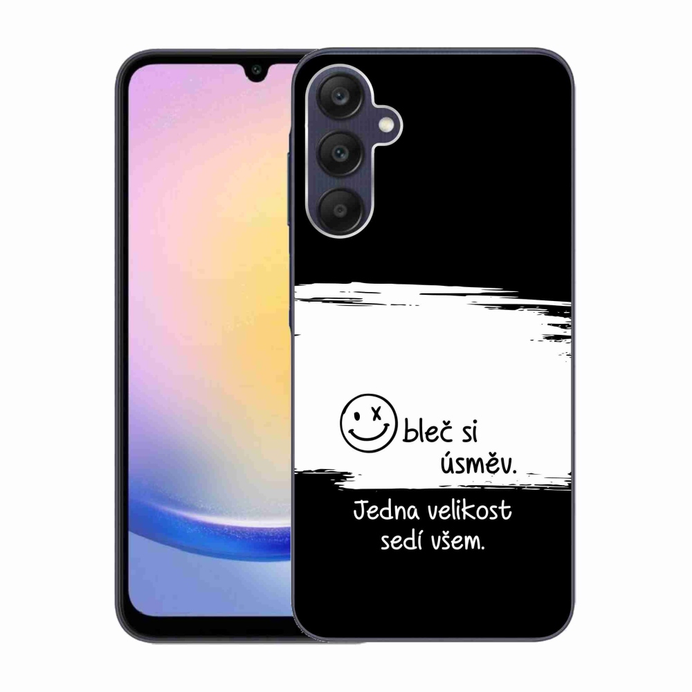 Gél borító mmCase Samsung Galaxy A25 5G - vicces szöveg 8 fekete-fehér háttérrel