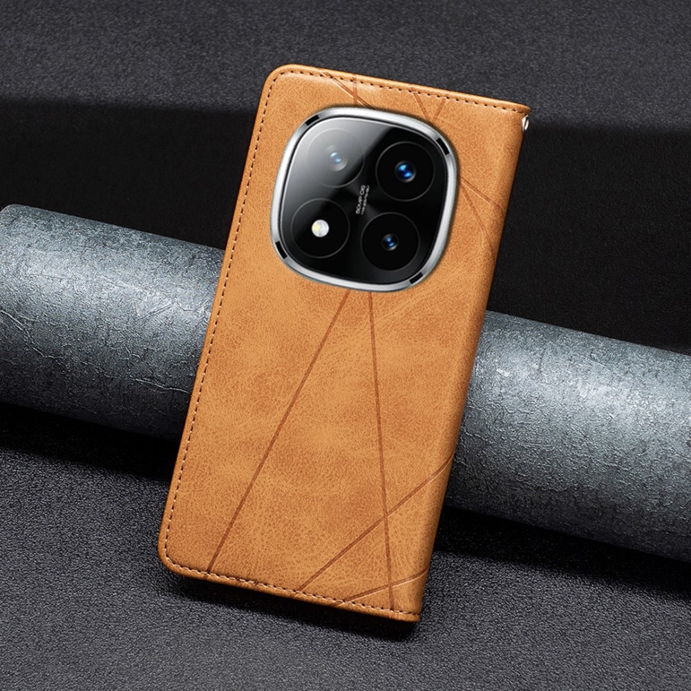 Háromszög alakú könyv tok Xiaomi Redmi Note 14 Pro - sárga