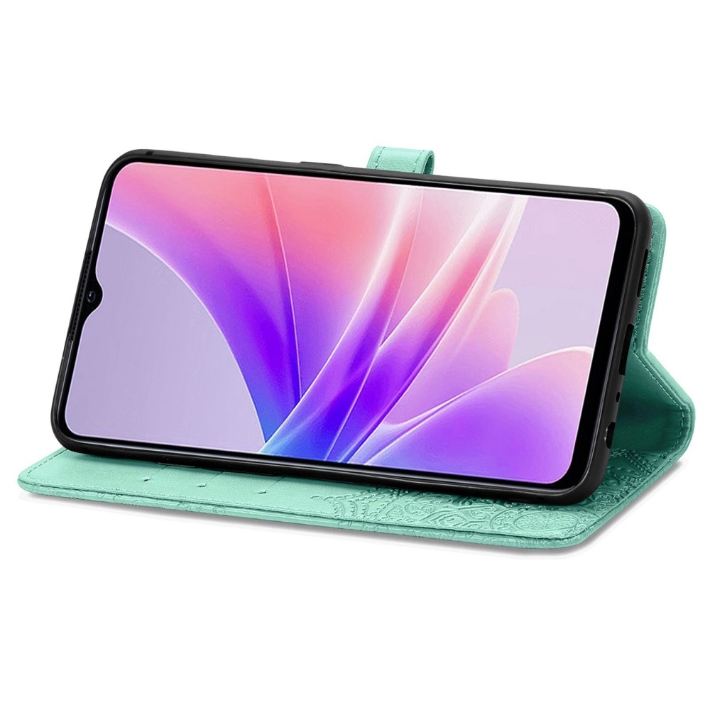 Mandala könyvtáska a Realme Narzo 50 készülékhez - teal színű