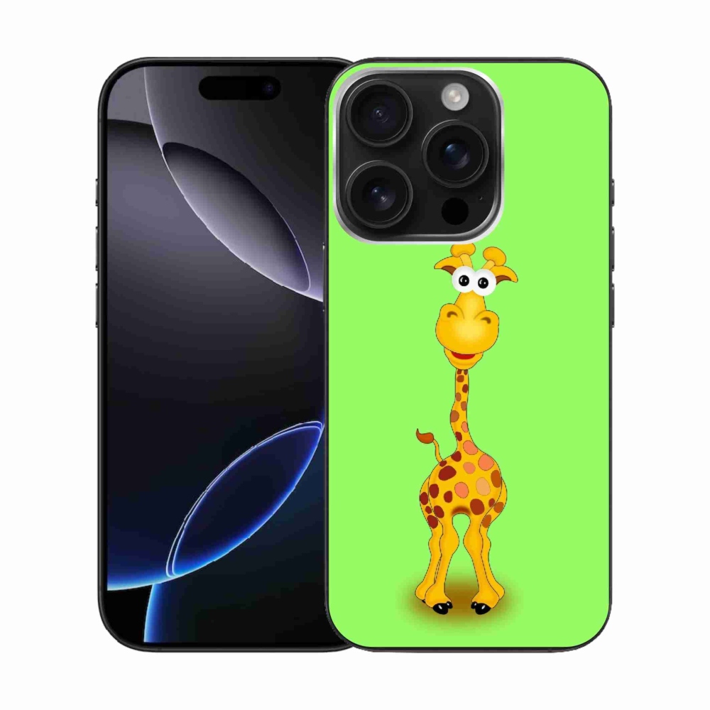 Zselés borítás mmCase iPhone 16 Pro készülékhez - rajzfilm zsiráf
