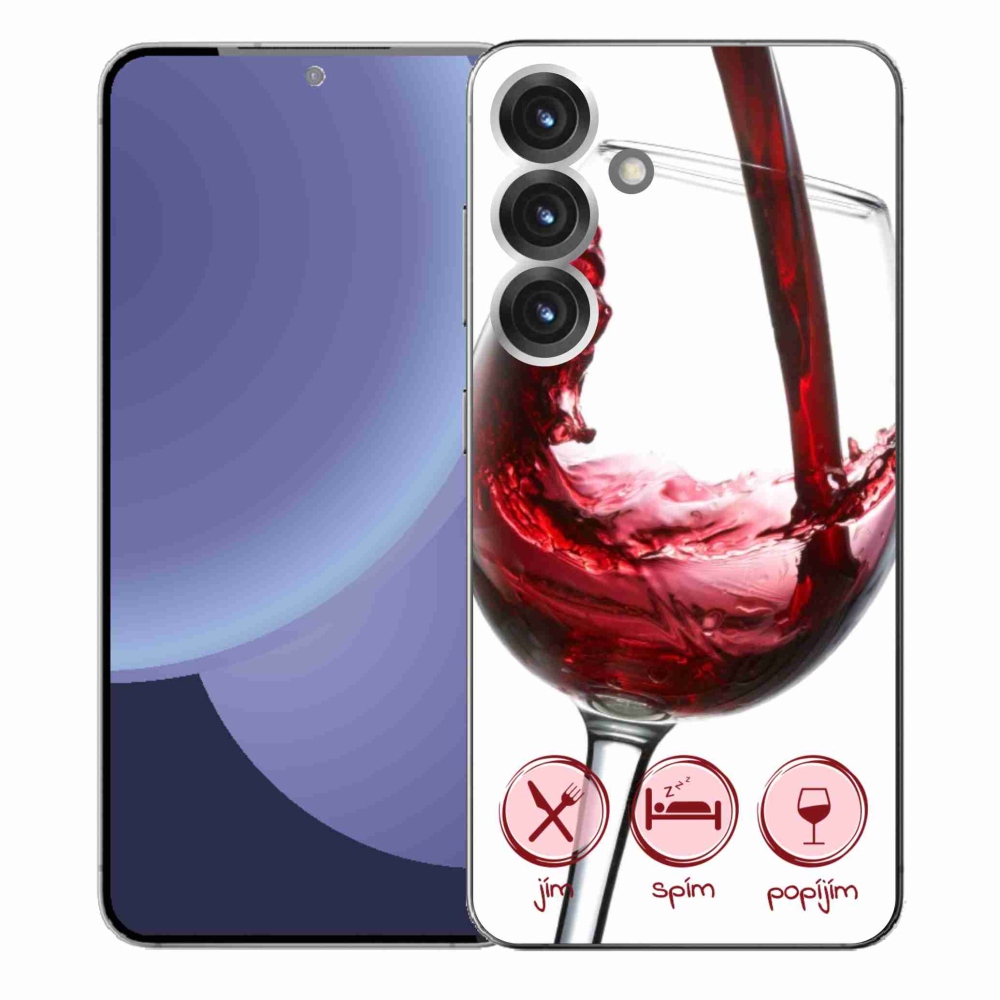 Gél borítás mmCase Samsung Galaxy S25+ készülékhez - borospohár piros