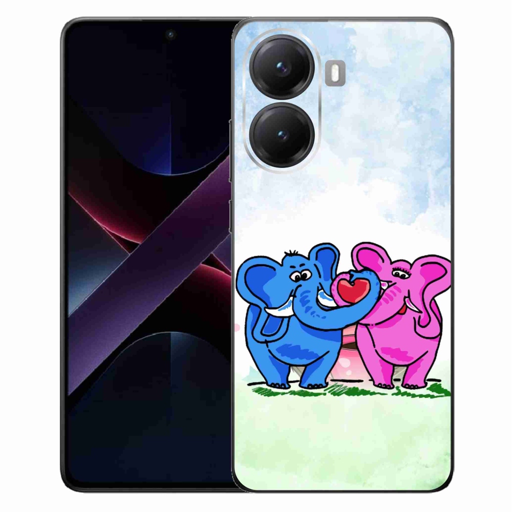 Gél borítás mmCase a Xiaomi Poco X7 Pro 5G számára - szerelmes elefántok