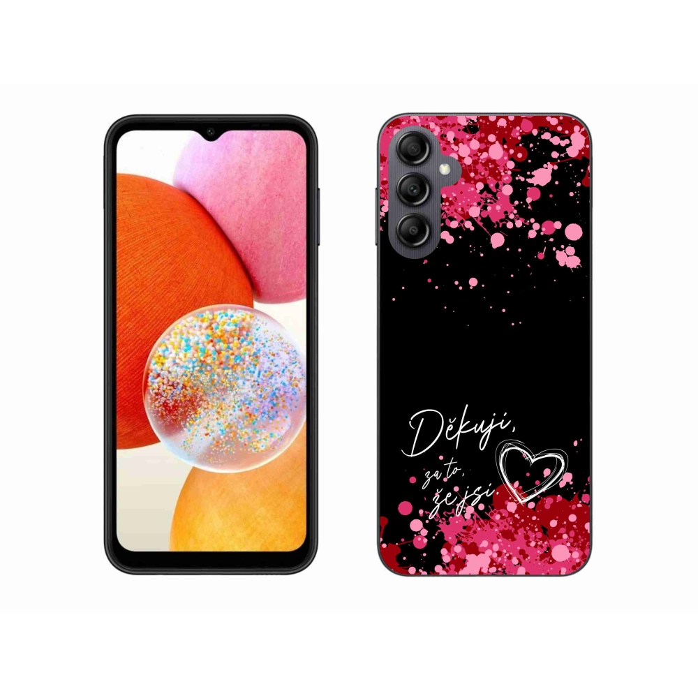 Gél borítás mmCase Samsung Galaxy A14 4G/5G - text in love 2 fekete háttér