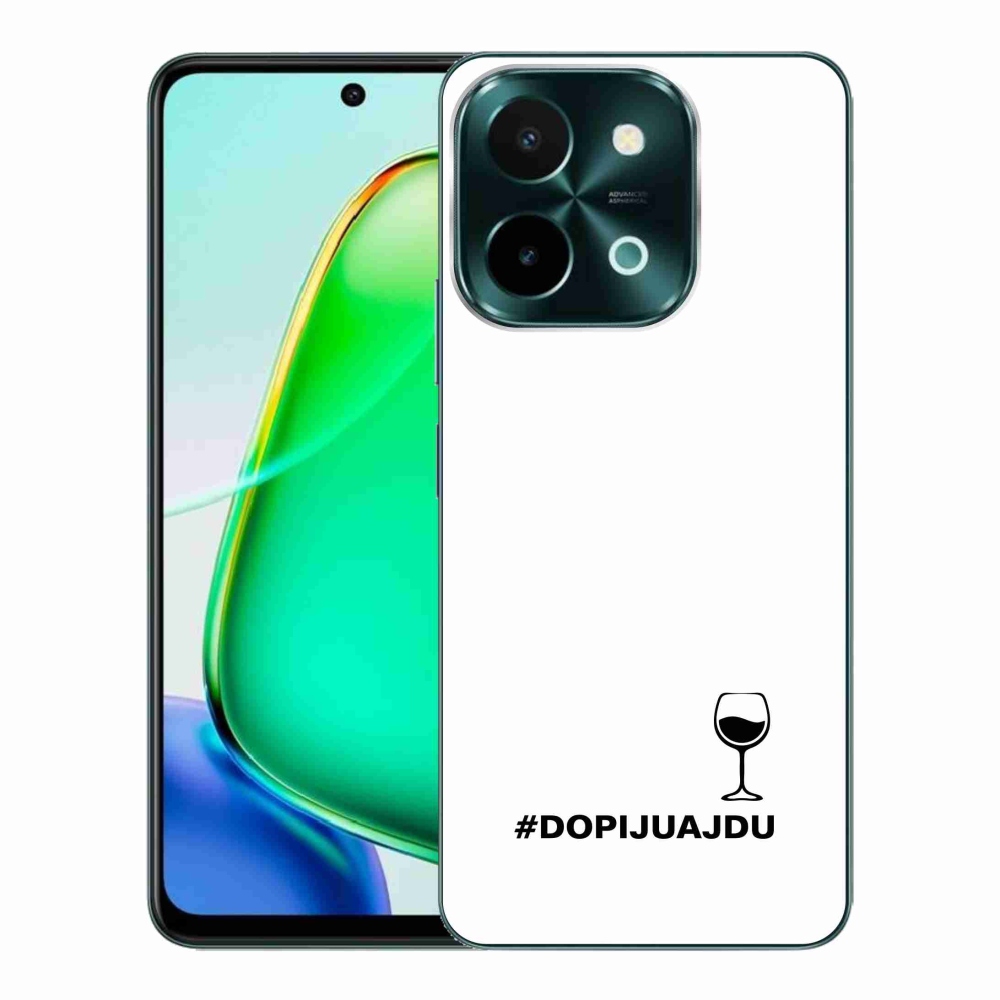 Gél borító mmCase a Vivo Y28-hoz - bor motívum fehér háttérrel