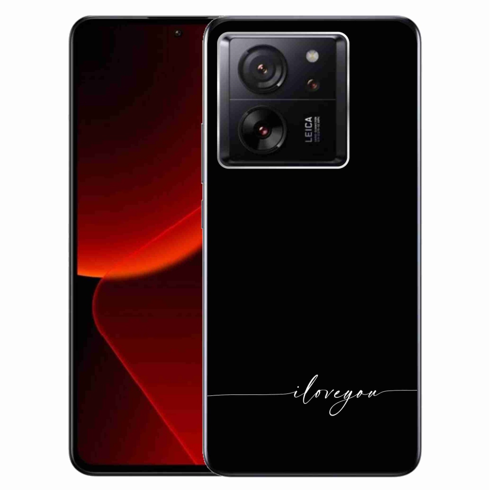Gél borítás mmCase a Xiaomi 13T/13T Pro számára - Szeretlek fekete háttérrel