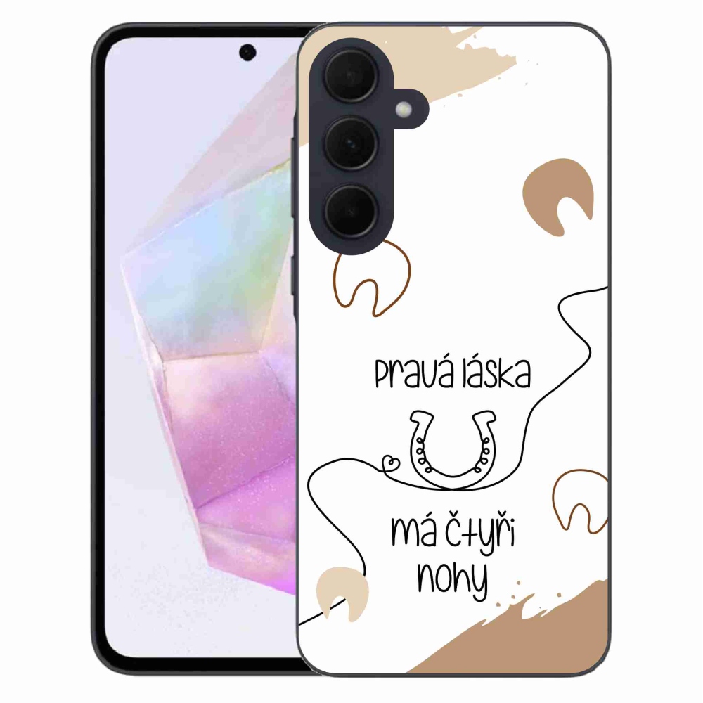 Gél borítás mmCase Samsung Galaxy A35 5G - ló motívum fehér háttérrel