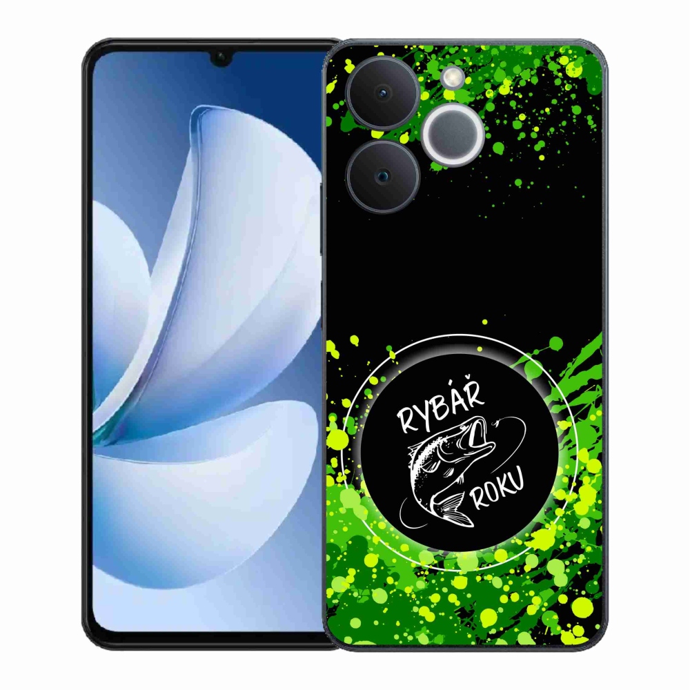 Zselés borító mmCase a Realme Note 70T készülékhez - az év horgásza fekete háttérrel