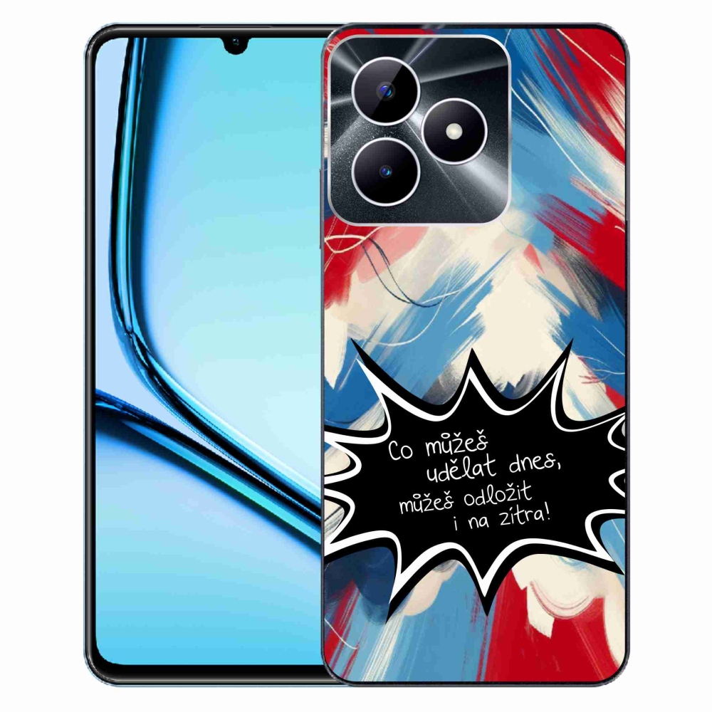 Gél borító mmCase a Realme Note 50 készülékhez - vicces szöveg 9 fekete háttér