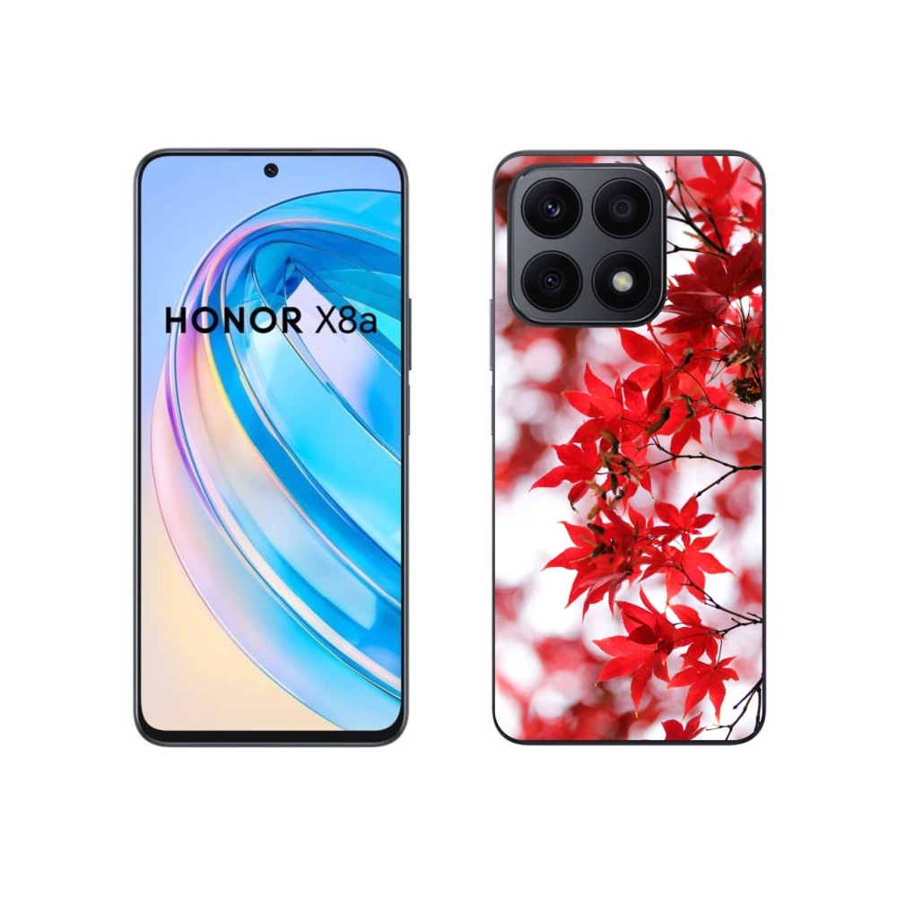 Zselés borítás mmCase a Honor X8a készülékhez - piros levelek