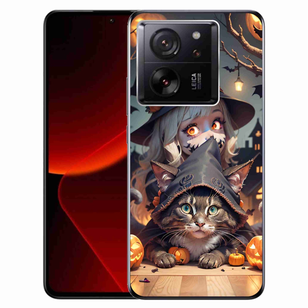 Gél borítás mmCase a Xiaomi 13T/13T Pro számára - boszorkány macskával