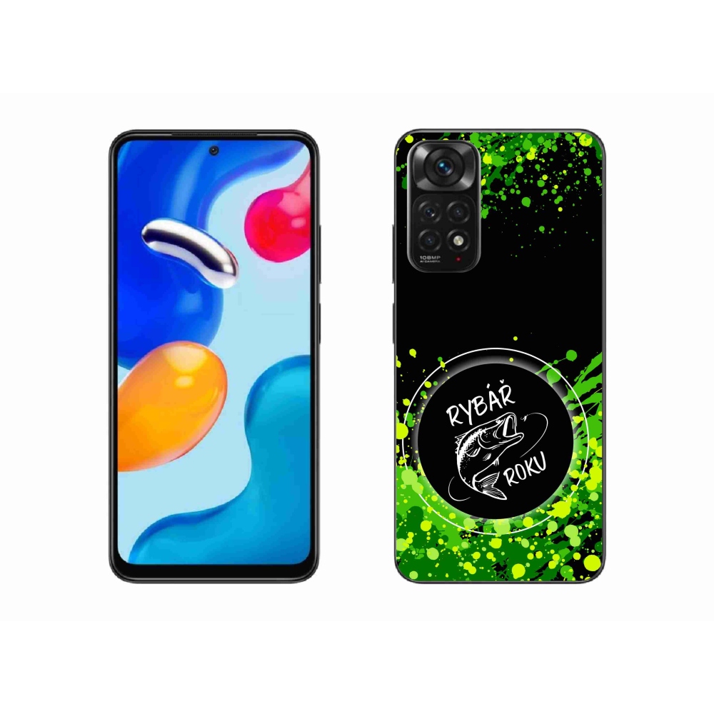 Gél borító mmCase a Xiaomi Redmi Note 11S 4G-hez - az év halászának fekete háttere