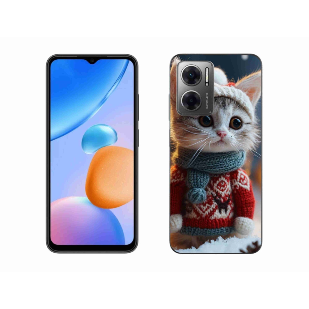 Gél borítás mmCase a Xiaomi Redmi 10 5G-hez - cica pulóverben