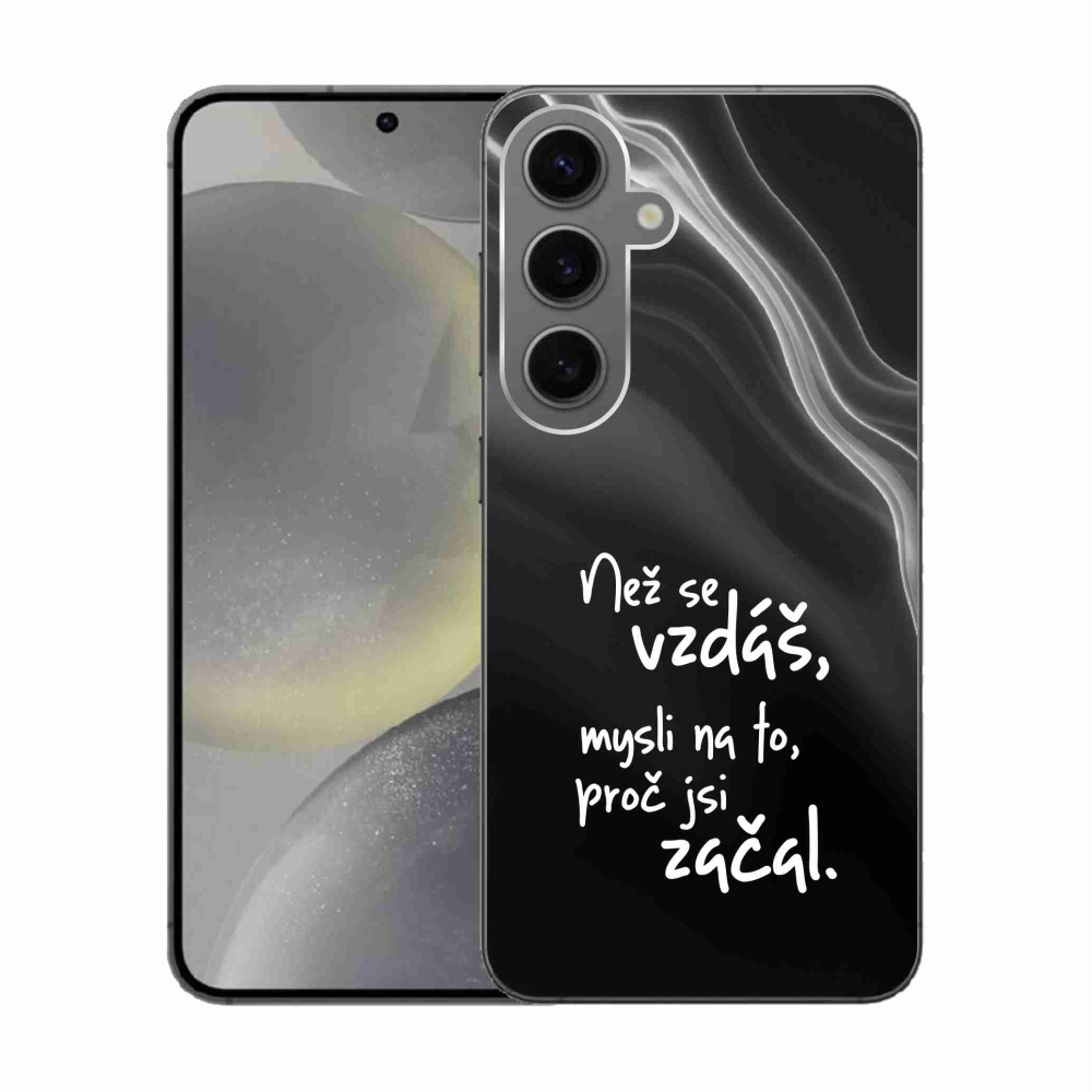 Gél borítás mmCase Samsung Galaxy S24 - idézet 2 fekete háttérrel