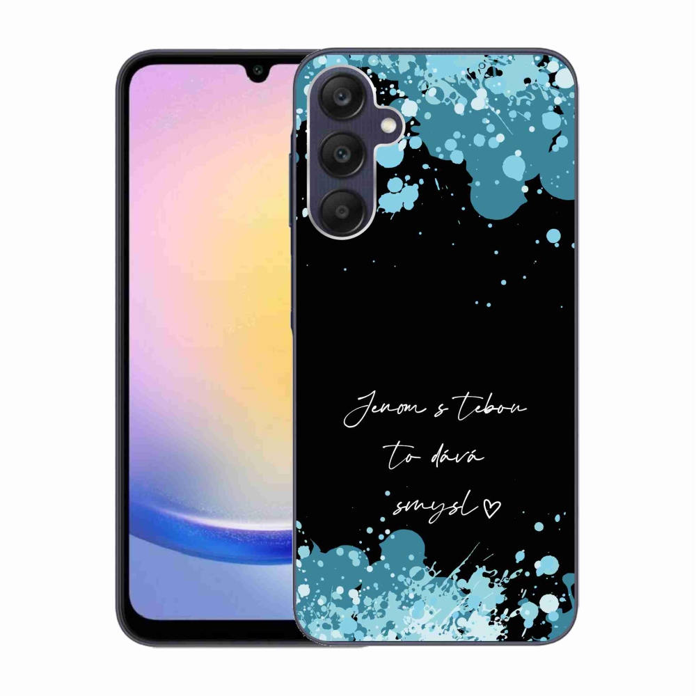 Gél borító mmCase Samsung Galaxy A25 5G - szerelmes szöveg fekete háttérrel