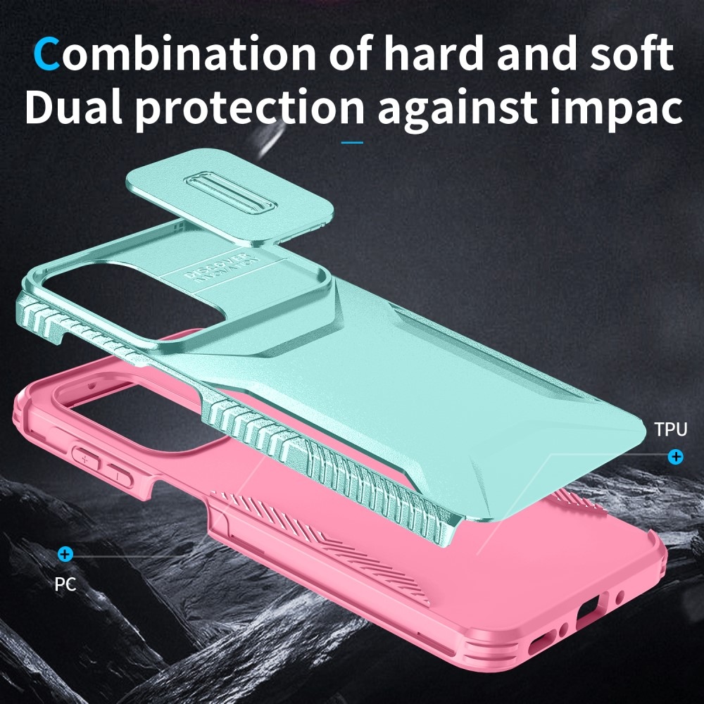 Csúszik tartós borító Samsung Galaxy A26 5G készülékhez - teal/pink