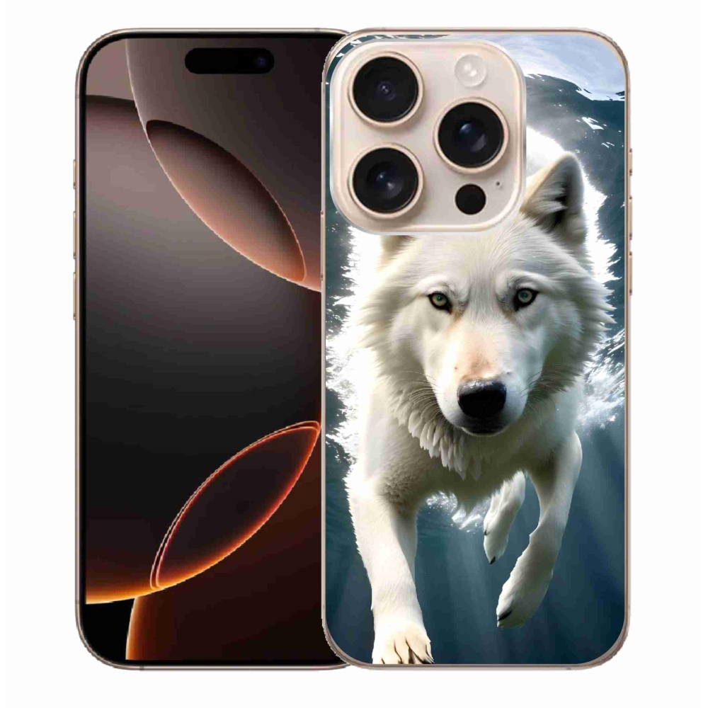 Gél védőburkolat mmCase iPhone 16 Pro Max készülékhez - fehér farkas