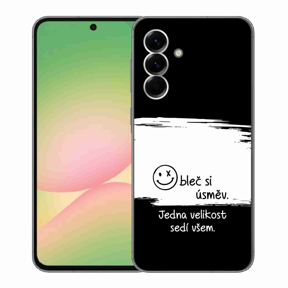 Gél borító mmCase Samsung Galaxy A56 5G - vicces szöveg 8 fekete és fehér háttérrel