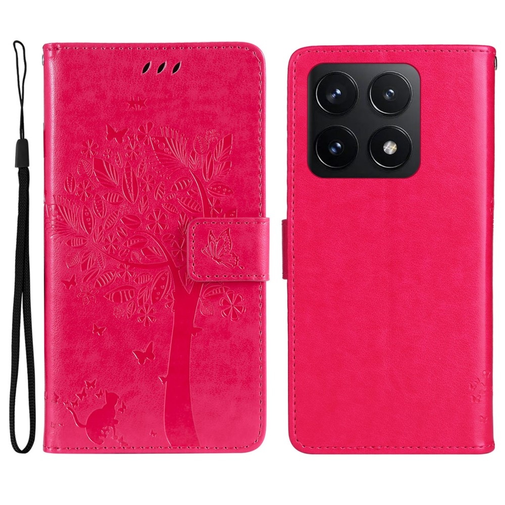 Fák könyv tok Xiaomi 14T - rózsa