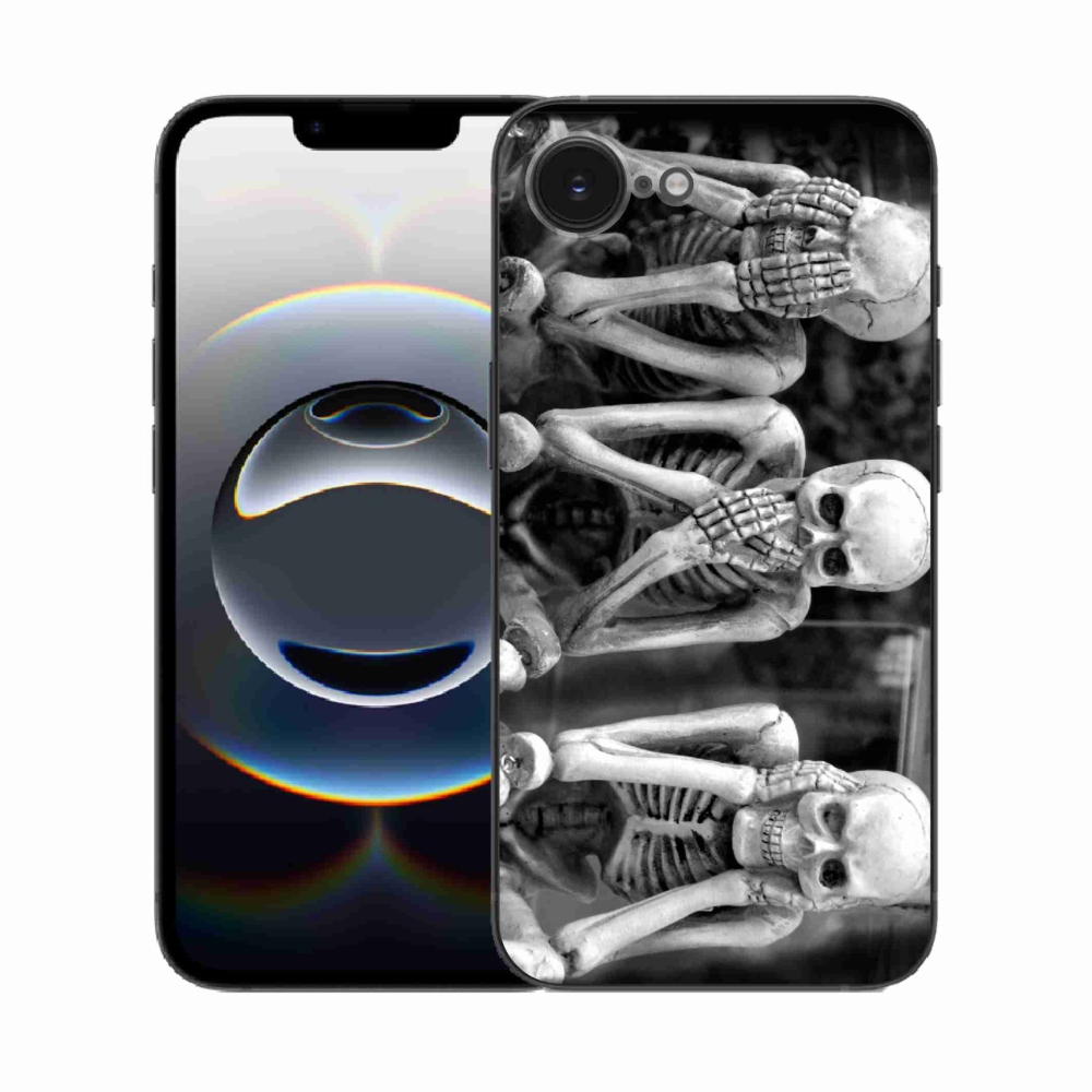 Zselés borítás mmCase iPhone 16e készülékhez - csontvázak
