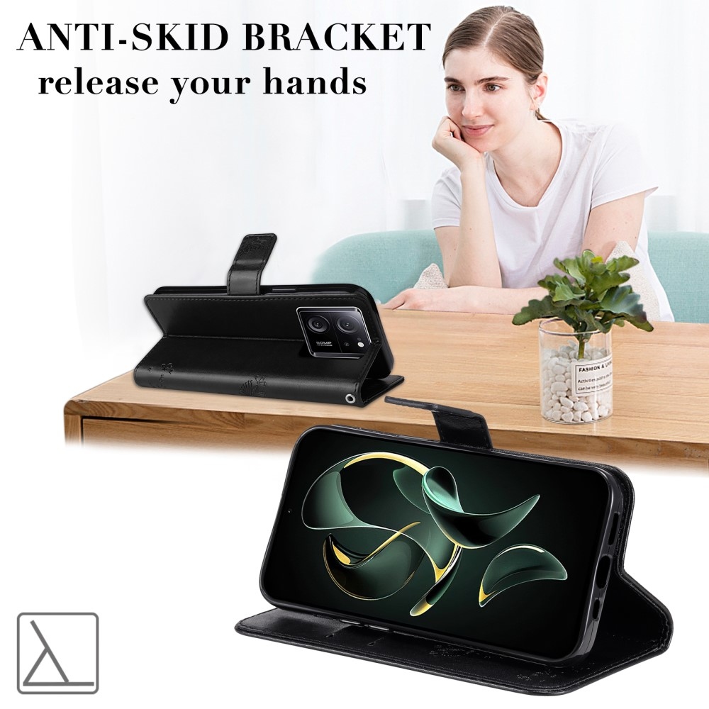 Fa könyvtáska Xiaomi 13T/13T Pro készülékhez - fekete