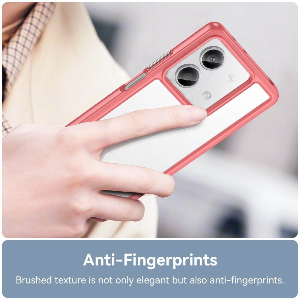 Gél tok fix hátlappal a Xiaomi Redmi Note 13 5G-re - piros színű