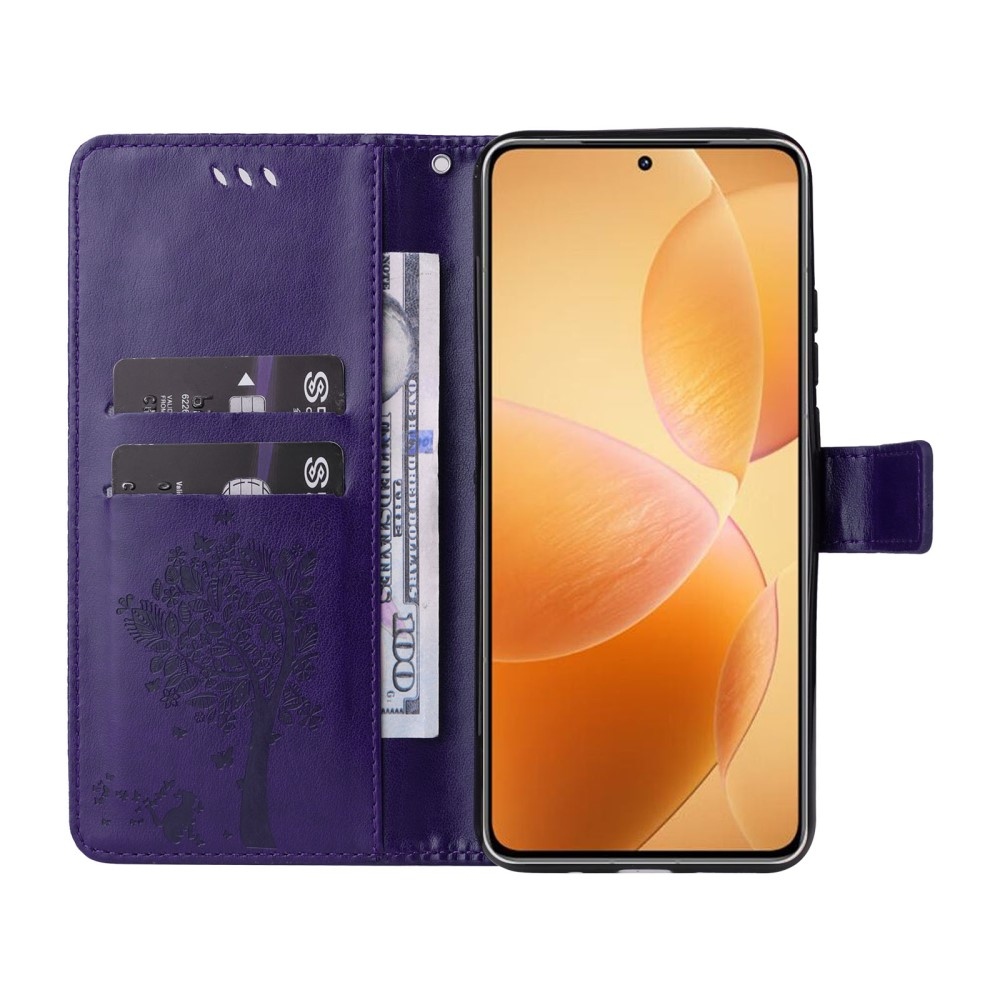 Fák könyve tok Xiaomi 14T Pro - sötétlila