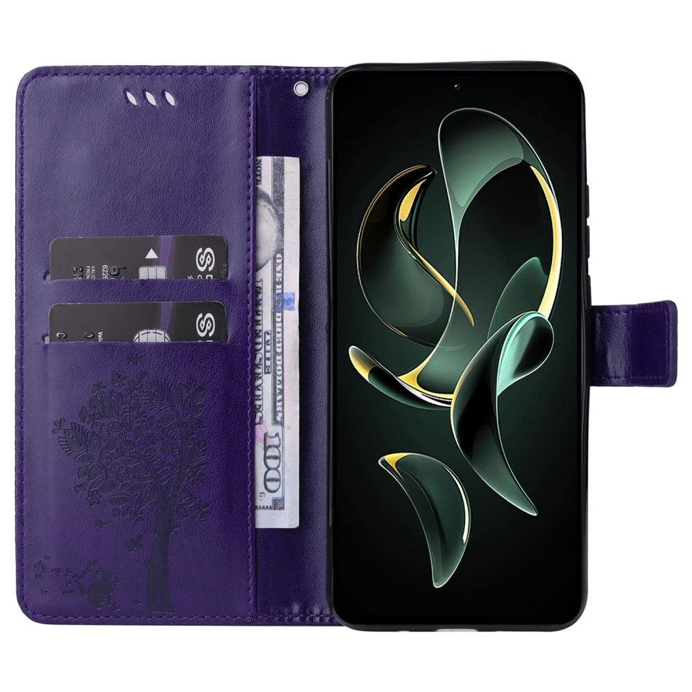 Fa könyv tok Xiaomi 13T/13T Pro - sötét lila