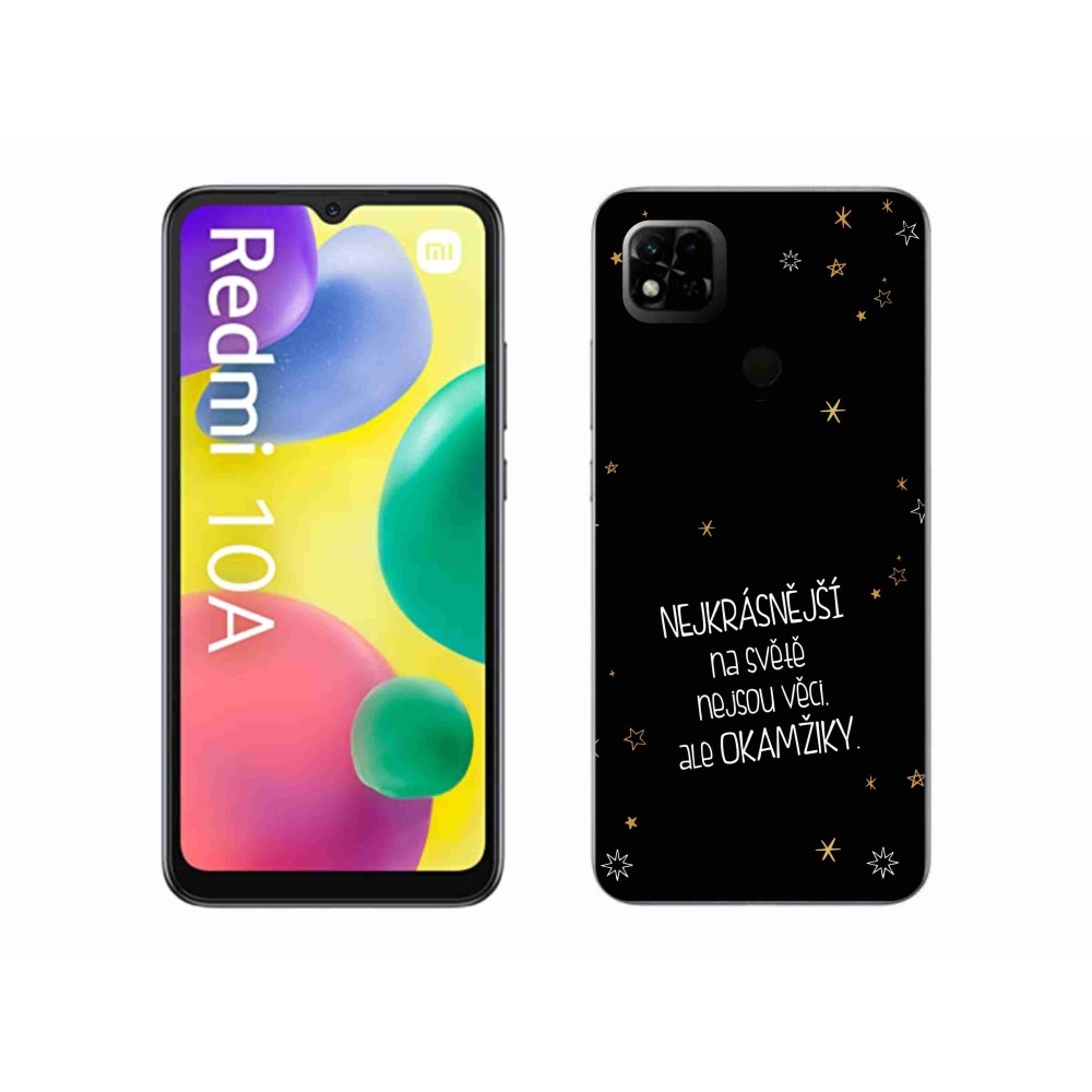 Gél borító mmCase a Xiaomi Redmi 10A - idézet 4 fekete háttérrel