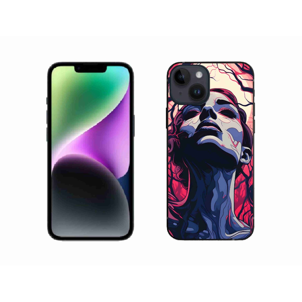 Zselés borítás mmCase iPhone 14 készülékhez - absztrakt arc