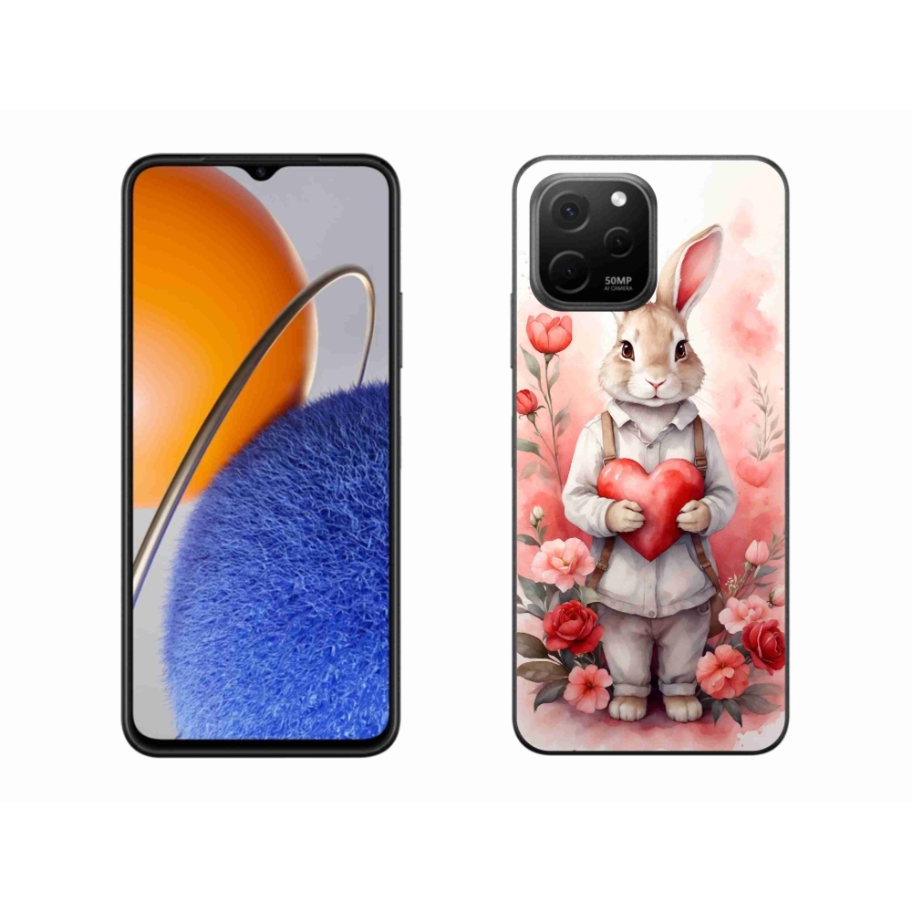 Gél borító mmCase a Huawei Nova Y61 készülékhez - nyúl szívvel