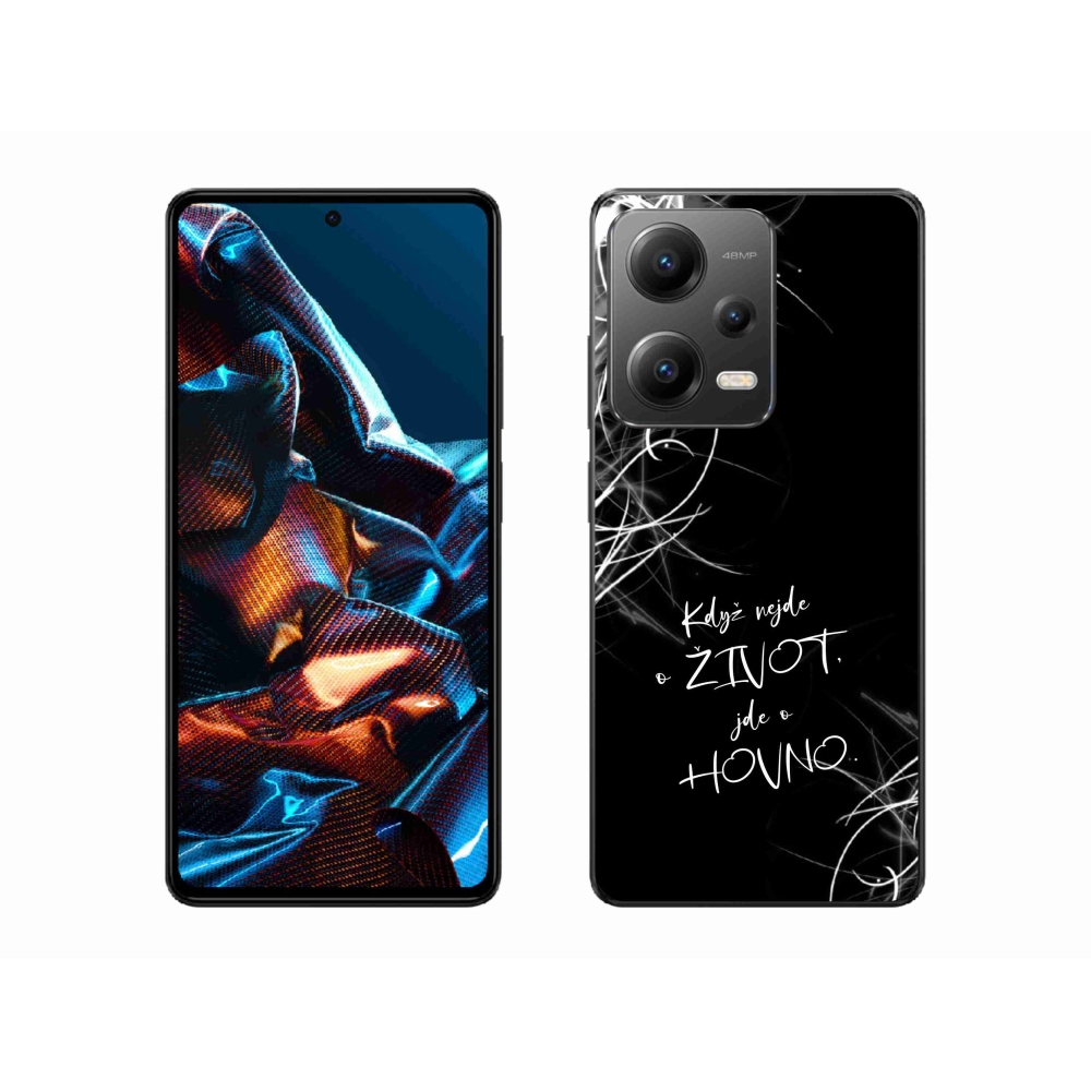 Gél borító mmCase a Xiaomi Redmi Note 12 Pro 5G-hez - vicces szöveg 16 fekete háttérrel