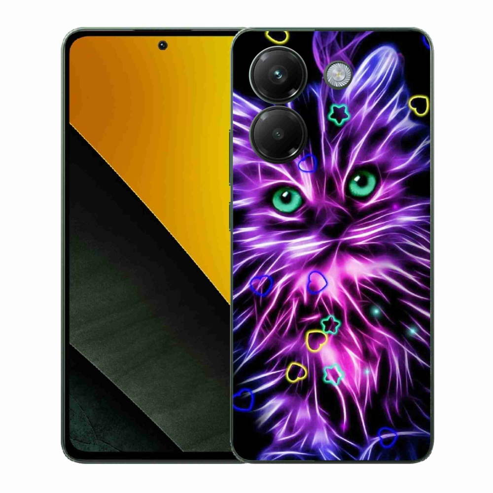 Gél borító mmCase a Xiaomi Poco M7 Pro 5G számára - absztrakt macska