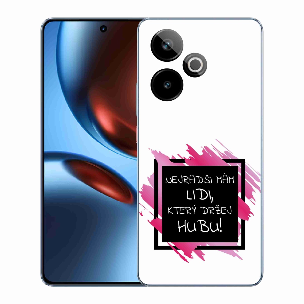 Rugalmas gél tok mmCase képzeletbeli Realme GT 7 5G/GT 7T 5G - vicces szöveg 7 fekete-fehér háttérrel