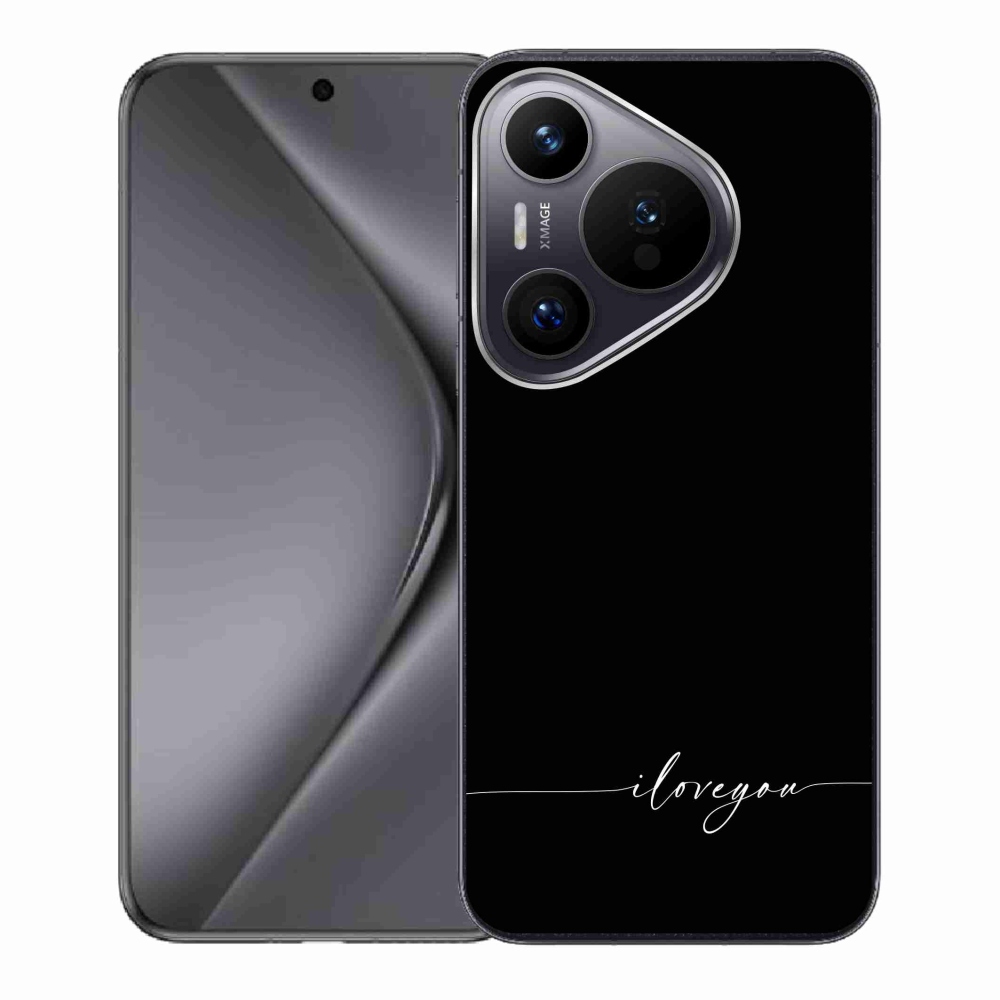 Gél borító mmCase a Huawei Pura 70 készülékhez - Szeretlek fekete háttérrel