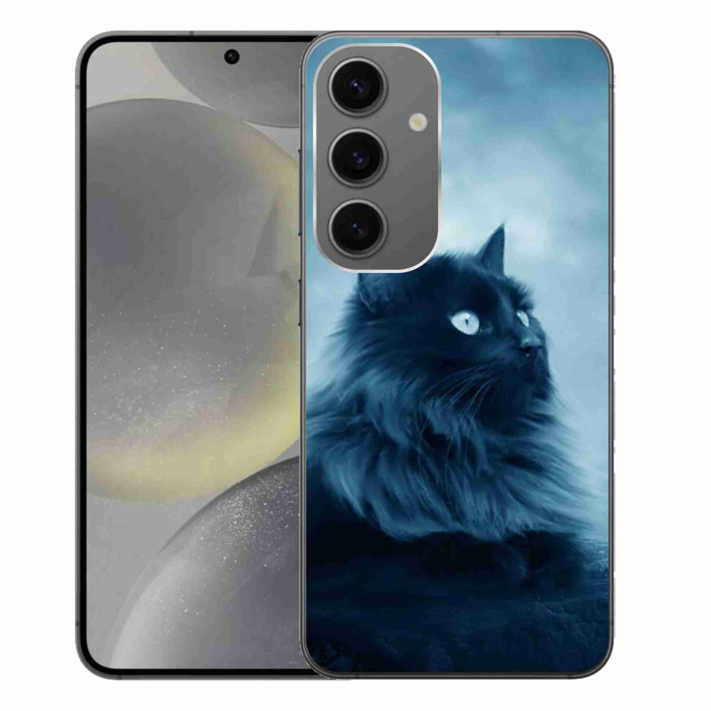 Gél tok mmCase Samsung Galaxy S24+ készülékhez - fekete macska 1