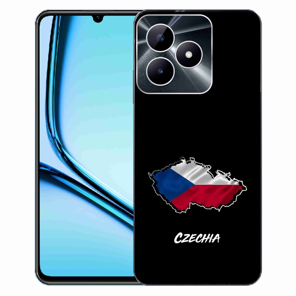 Zselés borító mmCase a Realme Note 50 készülékhez - Csehország fekete háttér