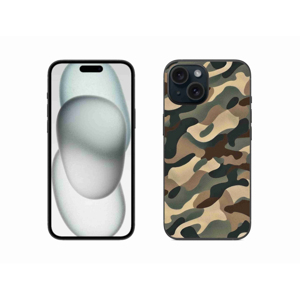 Zselés borítás mmCase iPhone 15 készülékhez - terepszínű minta 11