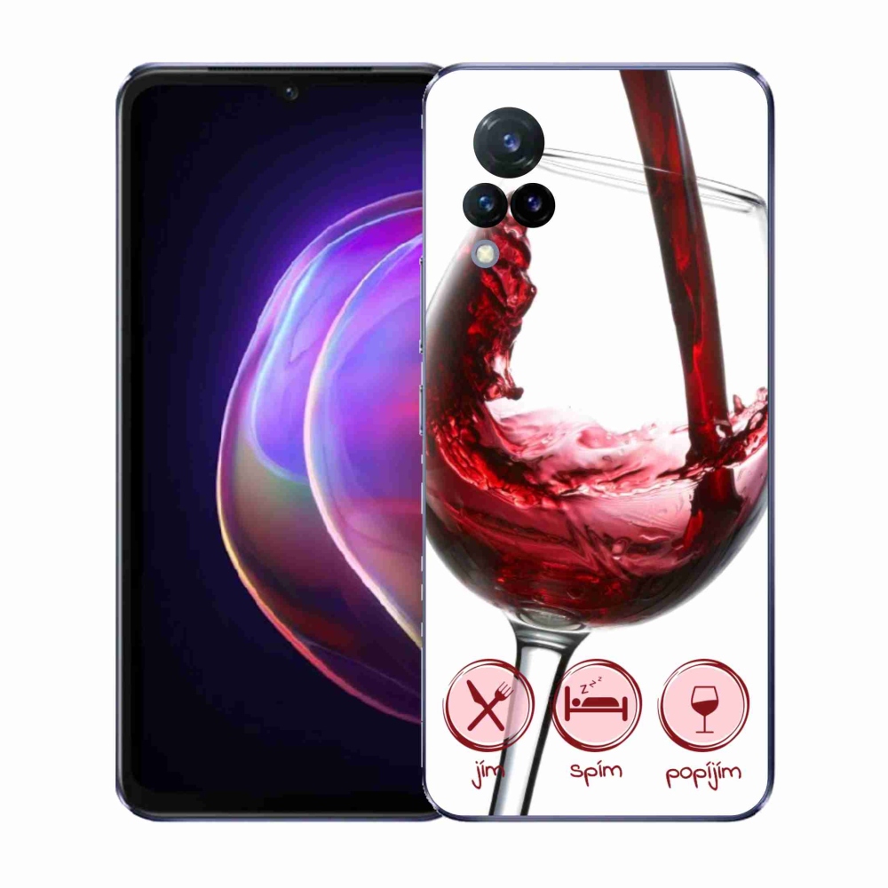 Gél borítás mmCase a Vivo V21 4G/5G készülékre - borospohár piros