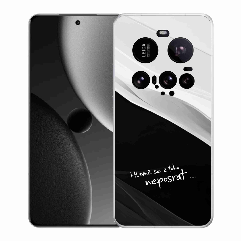 Gél borító mmCase a Xiaomi 15 Ultra számára - vicces szöveg 13 fekete és fehér háttérrel