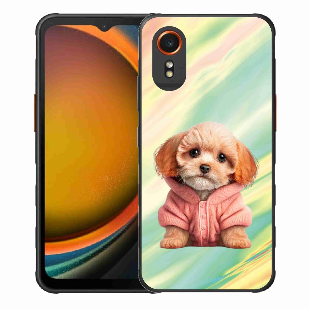 Gél borítás mmCase Samsung Galaxy Xcover 7 - pulóveres kiskutya Samsung Galaxy Xcover 7 - pulóverben
