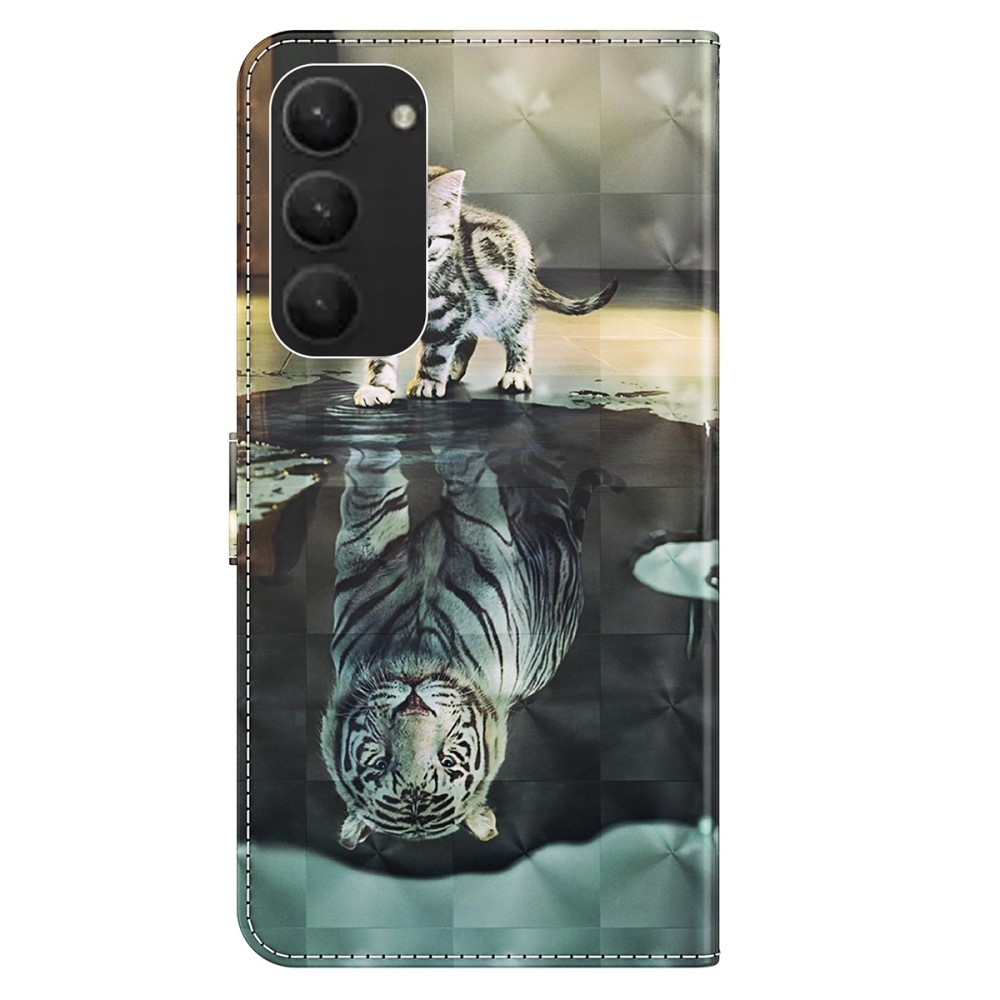 Nyomtatott könyv tok Samsung Galaxy S24+ készülékhez - macska és tigris tükörkép