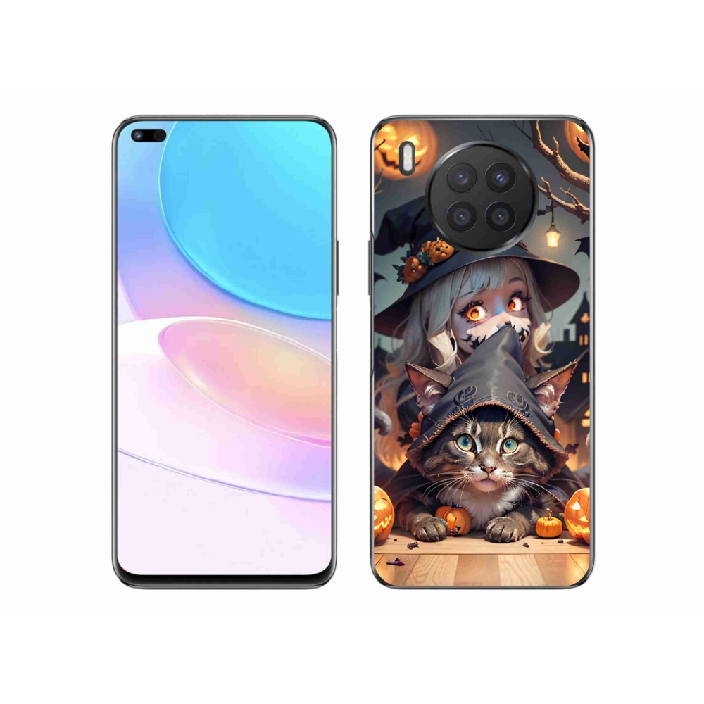 Zselés borítás mmCase a Honor 50 Lite-hoz - boszorkány macskával