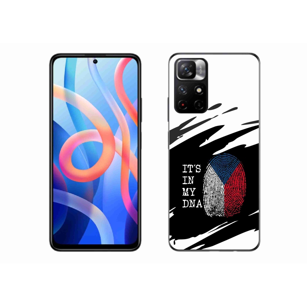 Gél borító mmCase a Xiaomi Redmi Note 11S 5G - zászló ujjlenyomat fekete és fehér háttérrel