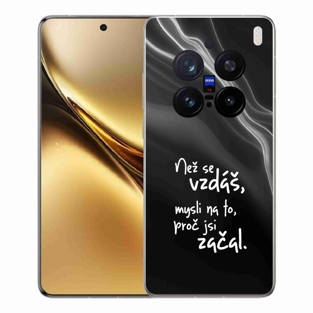 Zselés borítás mmCase a Vivo X200 Pro 5G készülékre - Idézet 2 fekete háttér