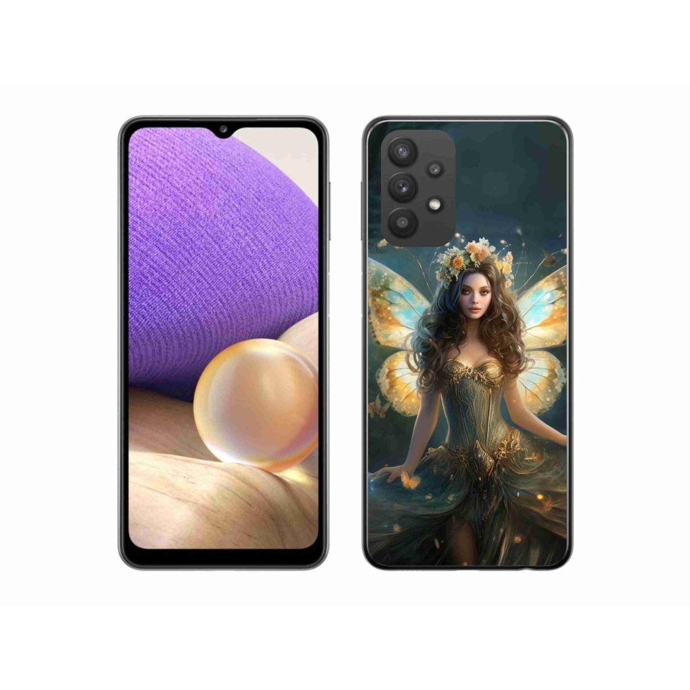 Gél borítás mmCase Samsung Galaxy A32 5G - pillangó nőhöz