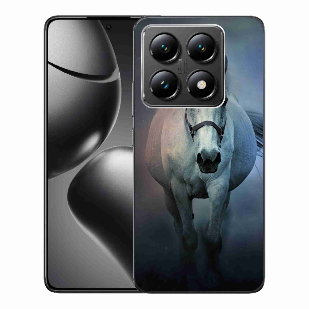 Gél tok mmCase a Xiaomi 14T számára - futó fehér ló